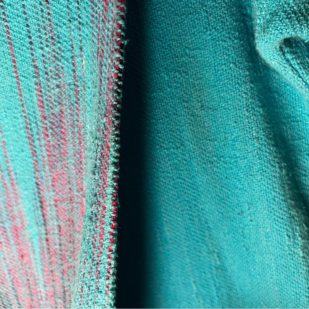 Dream Weaver Handwoven Blue Purple‎ Asymmetrical Aztec Lagenlook Top - Picture 5 of 10